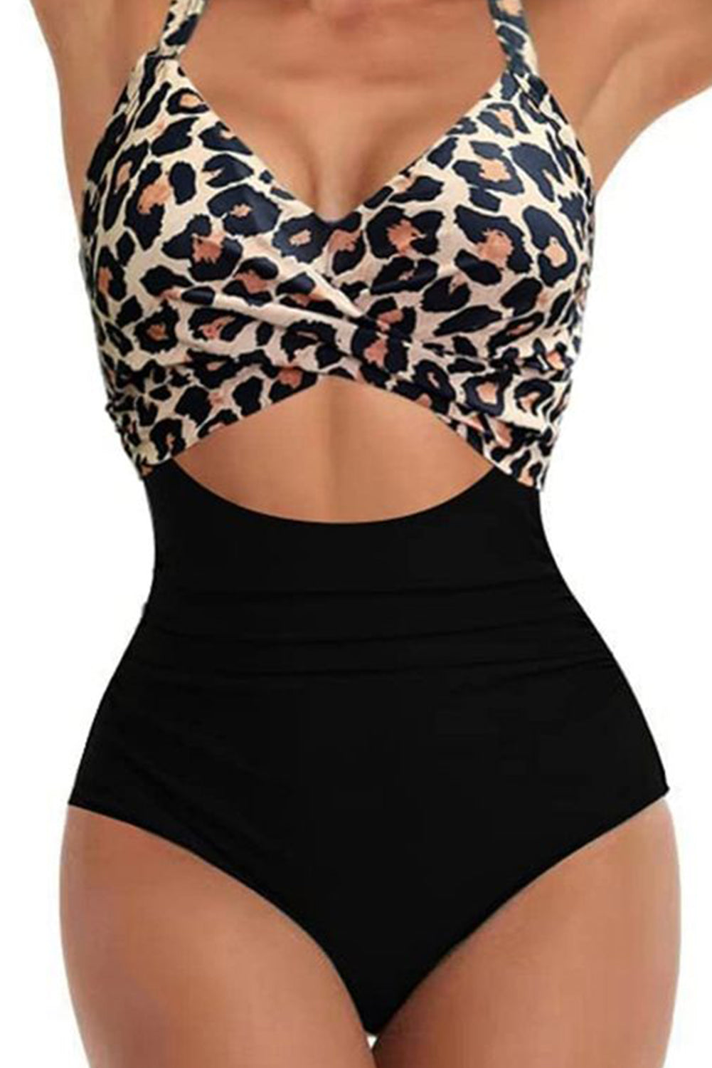 Pink Passion And Wild Contrast Crisscross One-Piece Bathing Suit