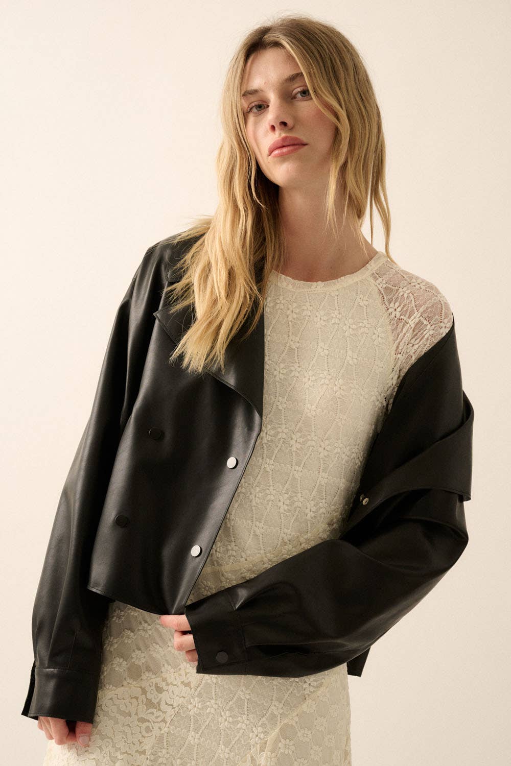 Rebel Chic Faux Leather Moto Jacket