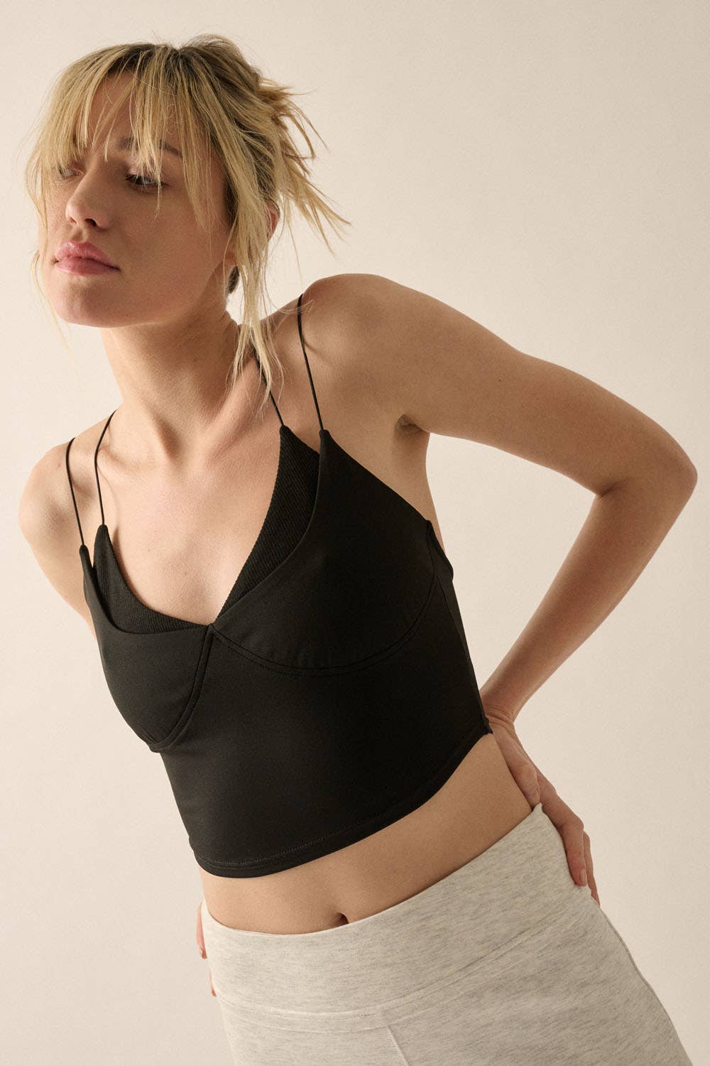 Elevate Layered Rib-Knit Cami Top