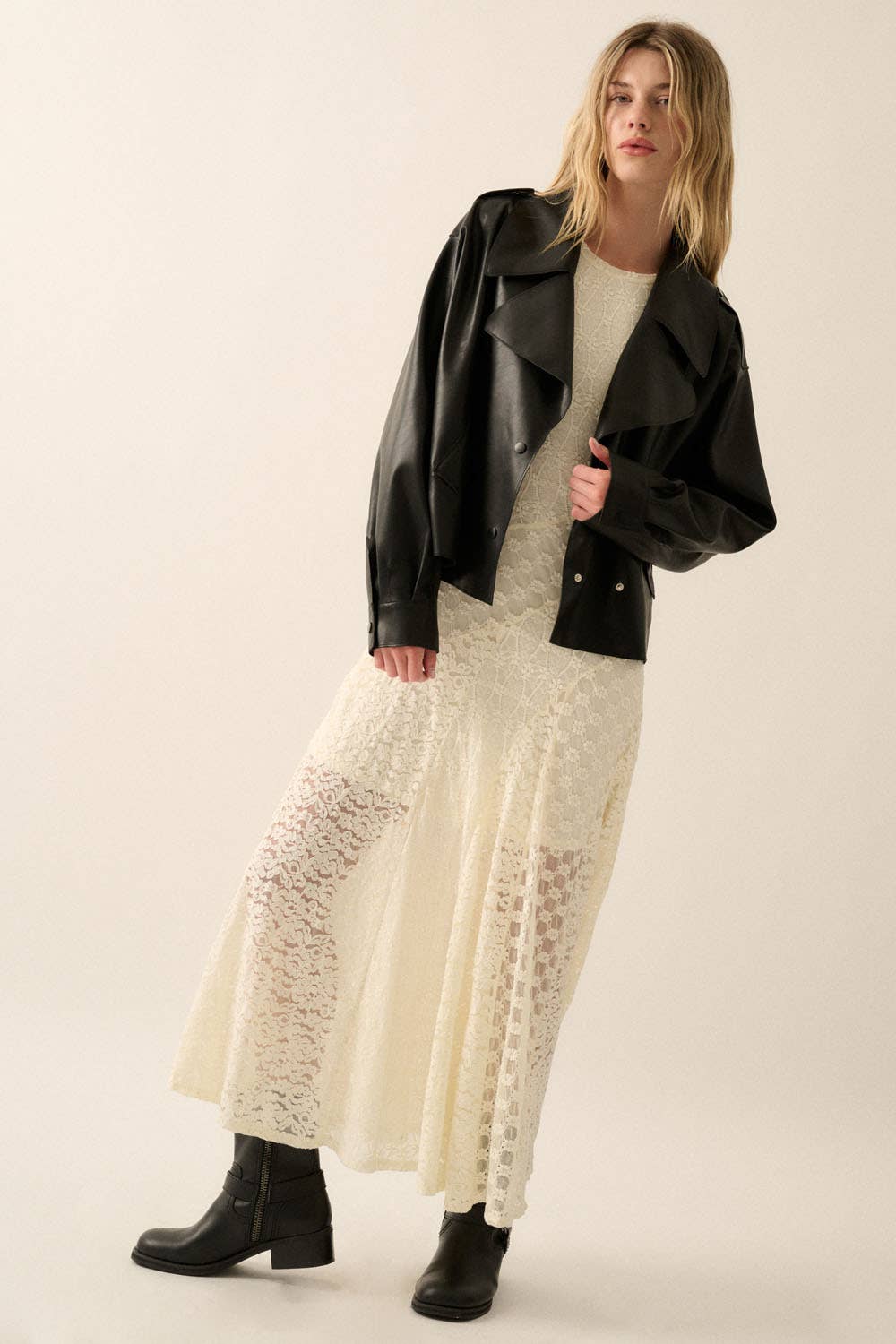Rebel Chic Faux Leather Moto Jacket