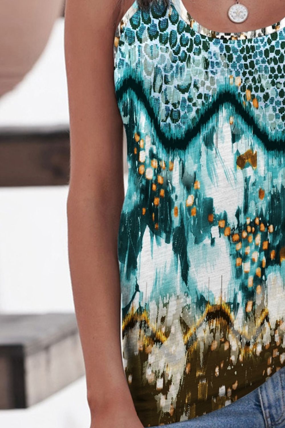 Printed Racerback Colorful Tank Top
