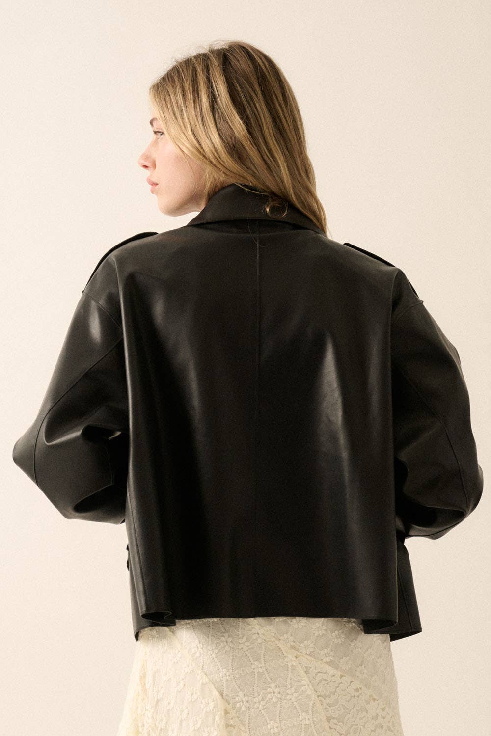 Rebel Chic Faux Leather Moto Jacket