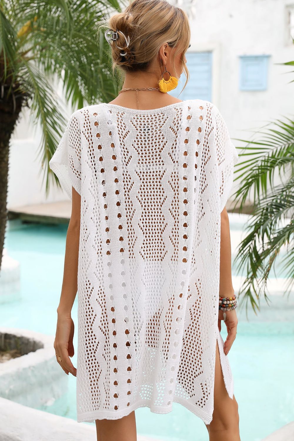 Summer Swimsuit Cover Up Hole Design Black And White