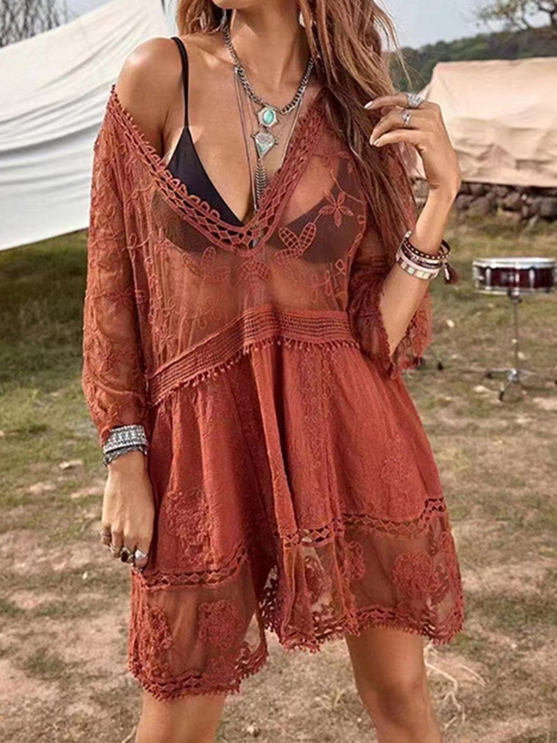 Lace Haven Plunge Cover-Up