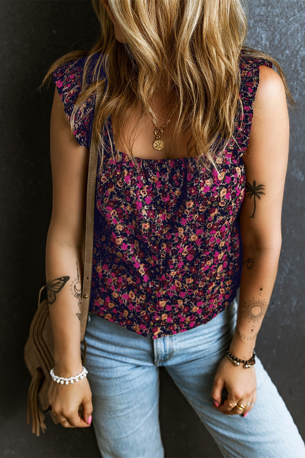 Floral Festivity Square Neck Top