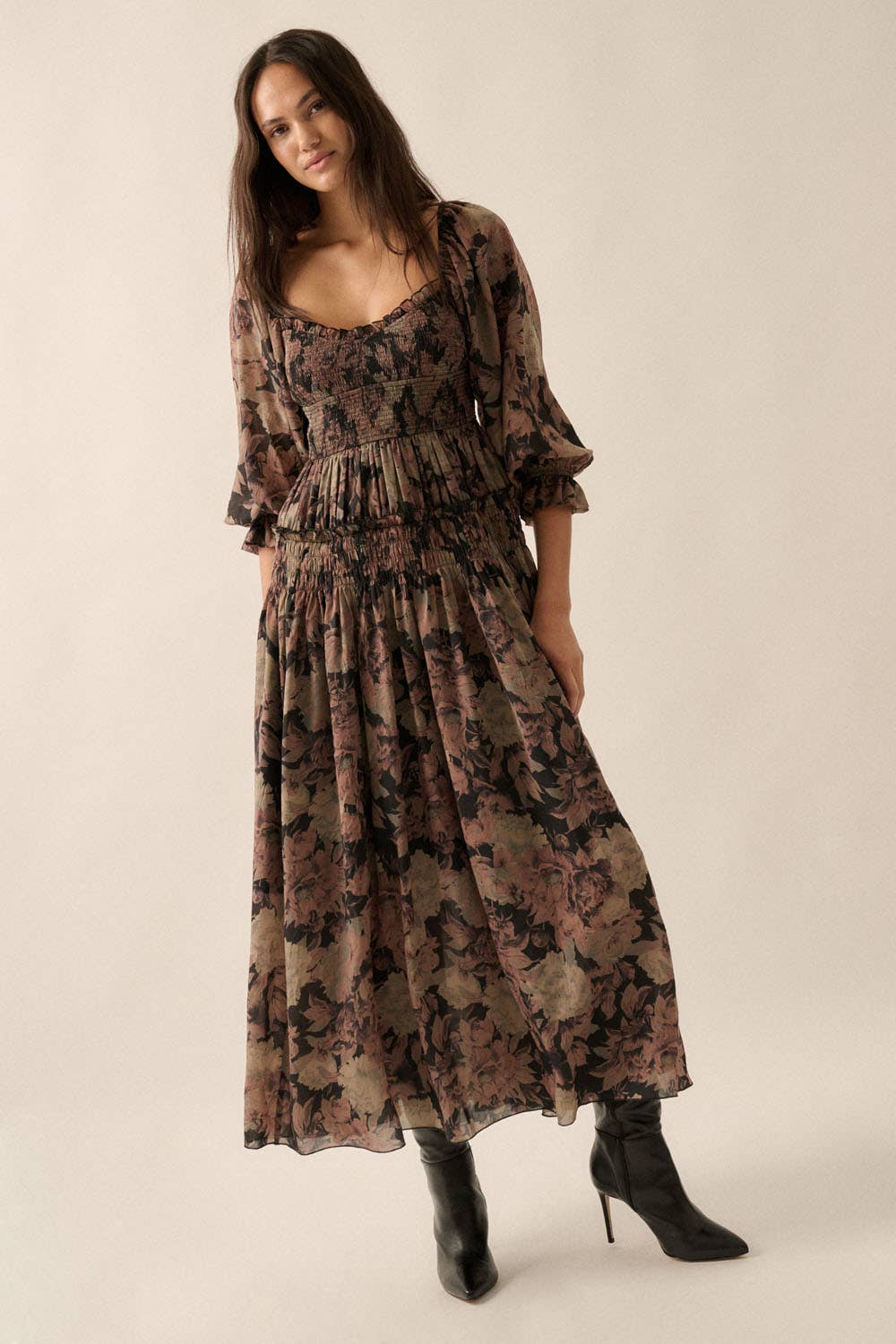 Garden Romance Smocked Maxi Dress