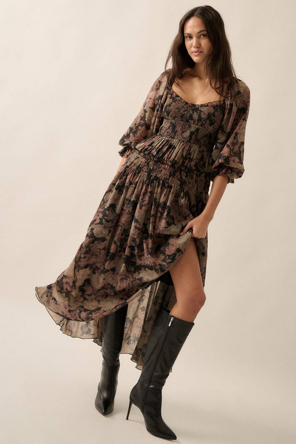 Garden Romance Smocked Maxi Dress