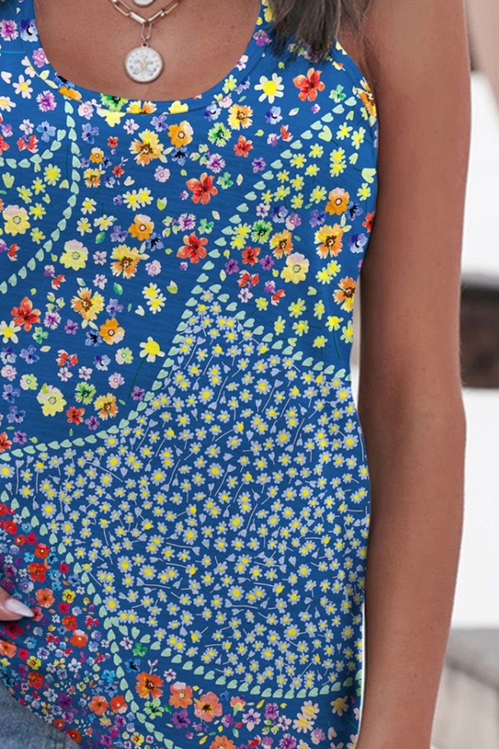 Printed Racerback Colorful Tank Top