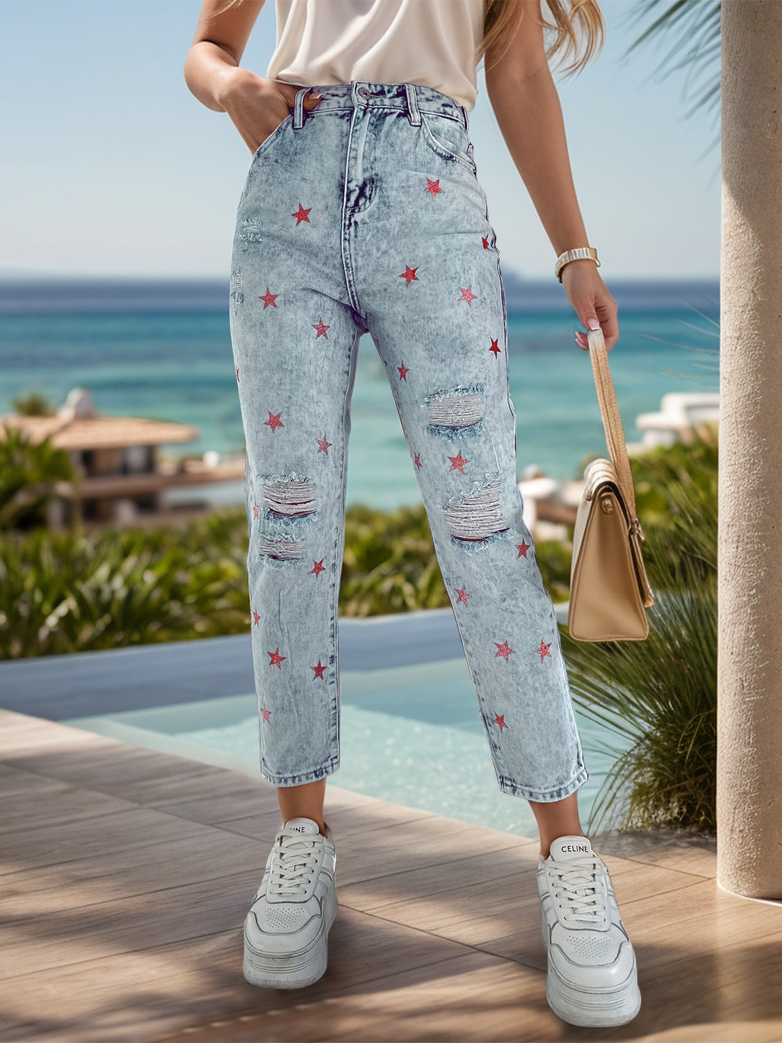 Starry Distressed Jeans