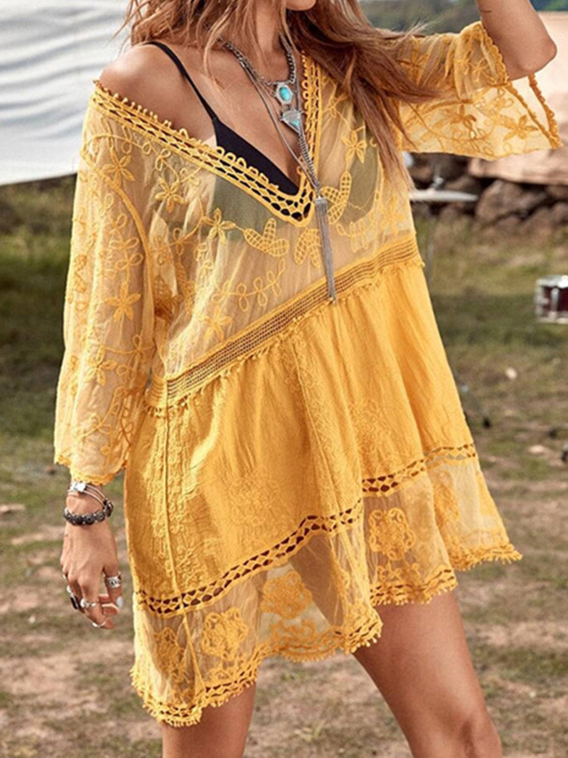Lace Haven Plunge Cover-Up