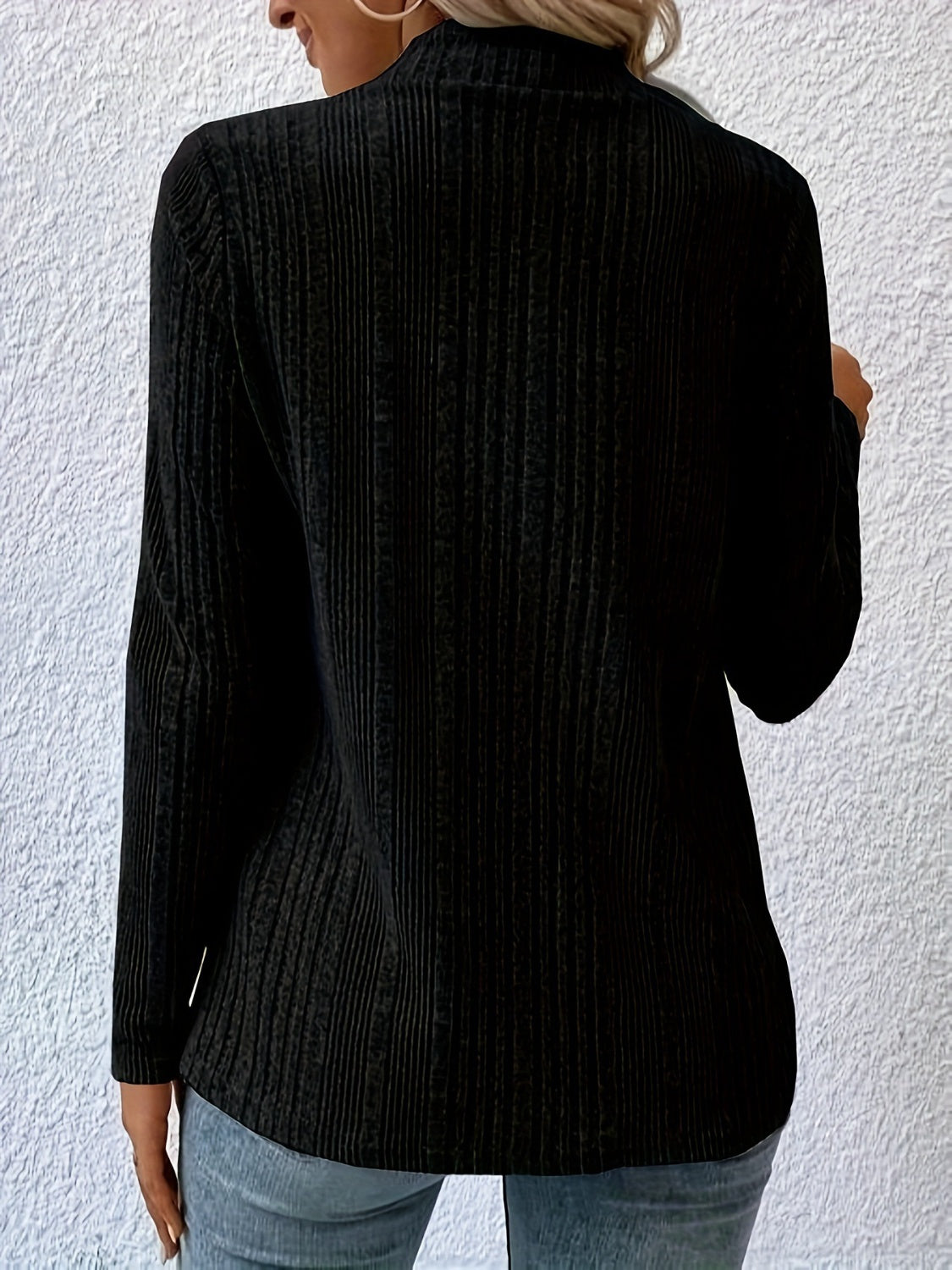 Open Front V-detail Long Sleeve Cardigan