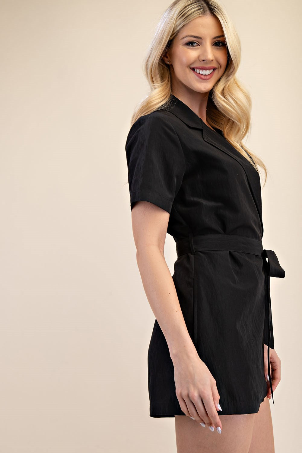 Boss Mode Romper – Black Belted Utility Style