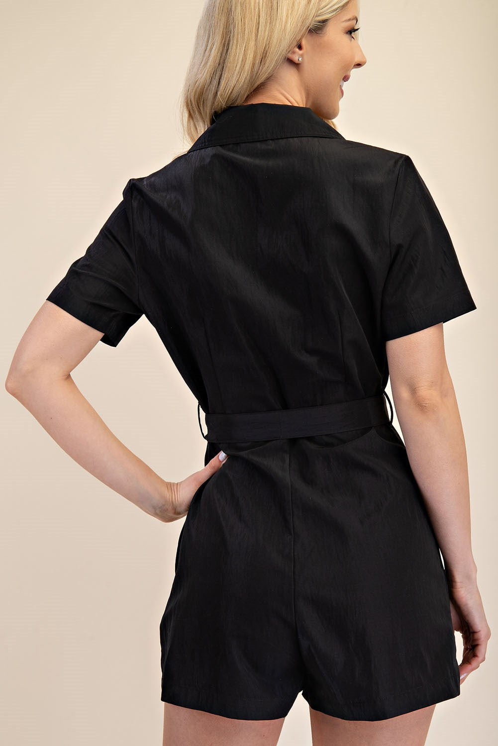 Boss Mode Romper – Black Belted Utility Style