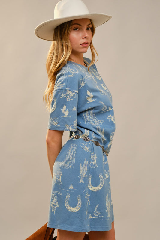 Blue Horizon Western Tee Dress