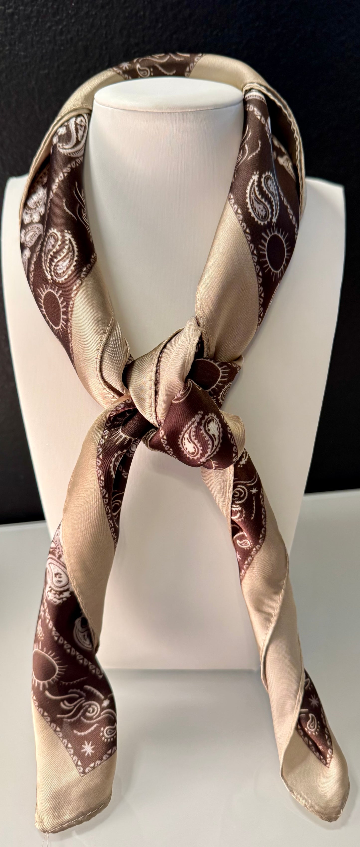 Espresso Paisley Silky Scarf