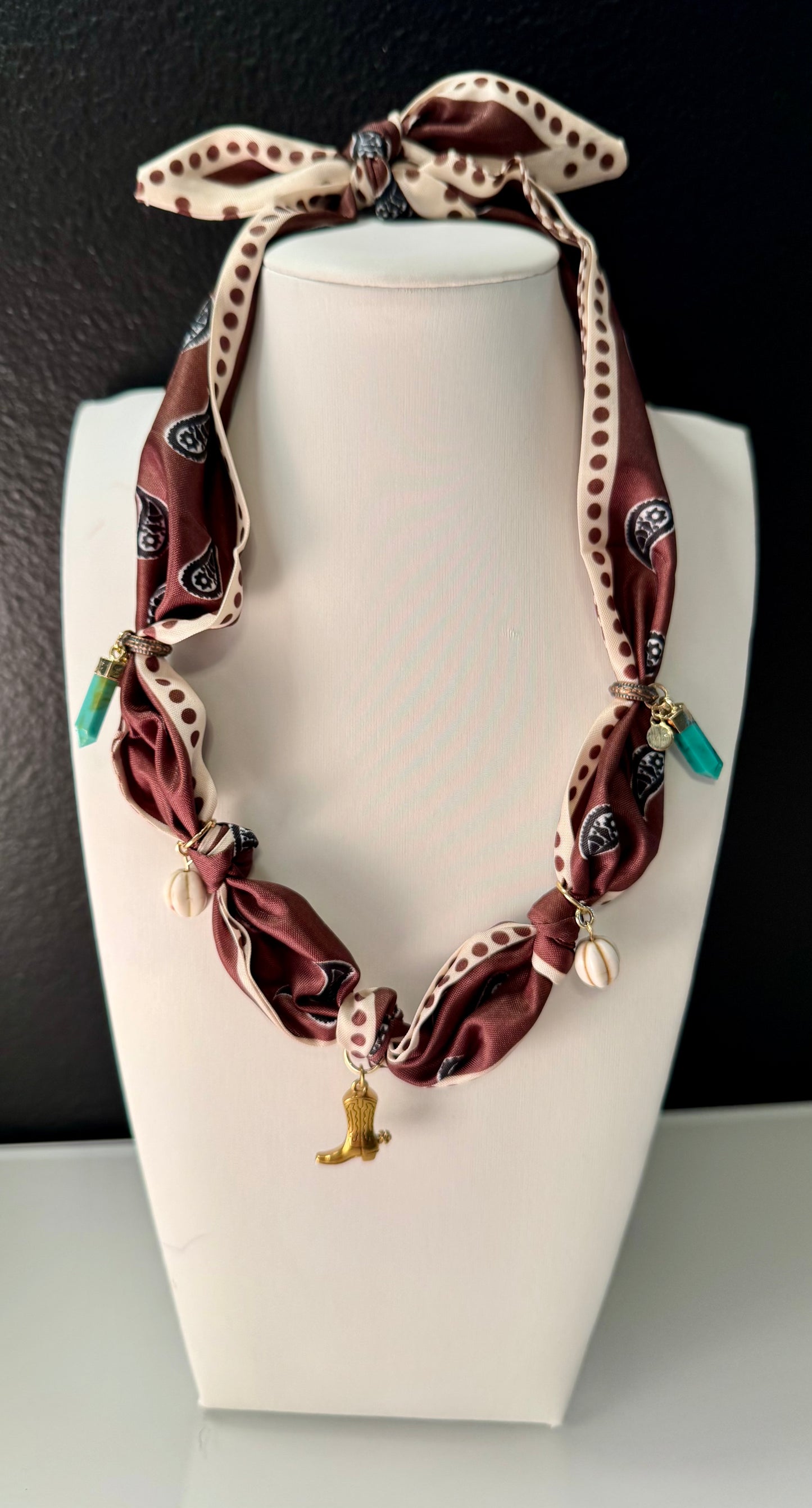 Desert Dot Scarf Charm Necklace