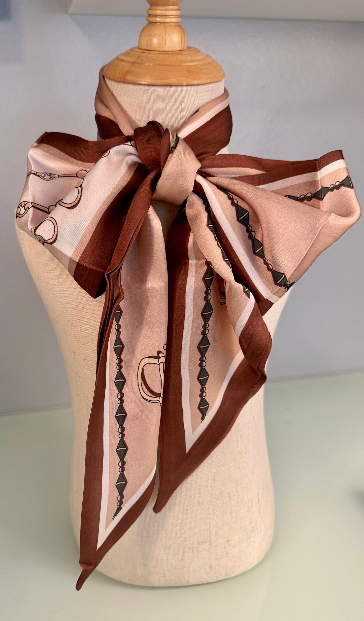 Canyon Rose Silk Scarf – Blush & Rust
