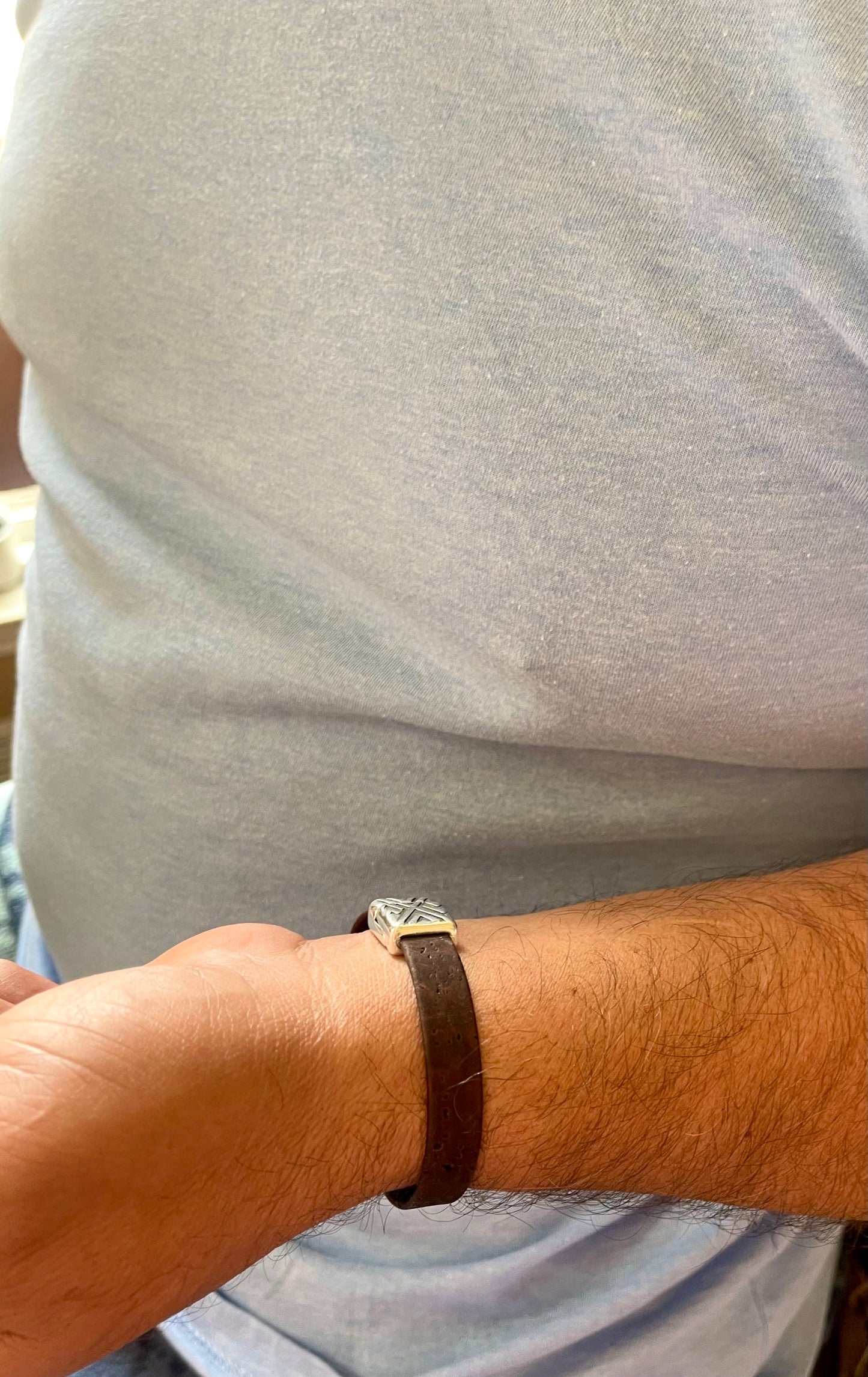 GeoCork Magnetique Men's Bracelet Natural Cork Vegan Leather