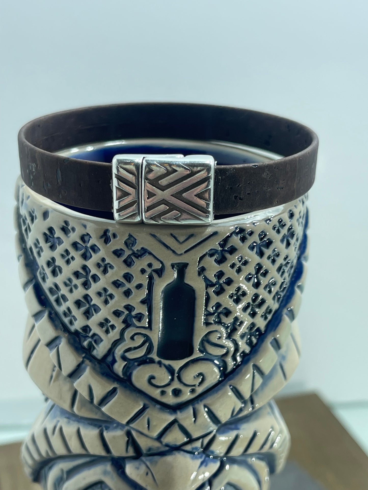 GeoCork Magnetique Men's Bracelet Natural Cork Vegan Leather