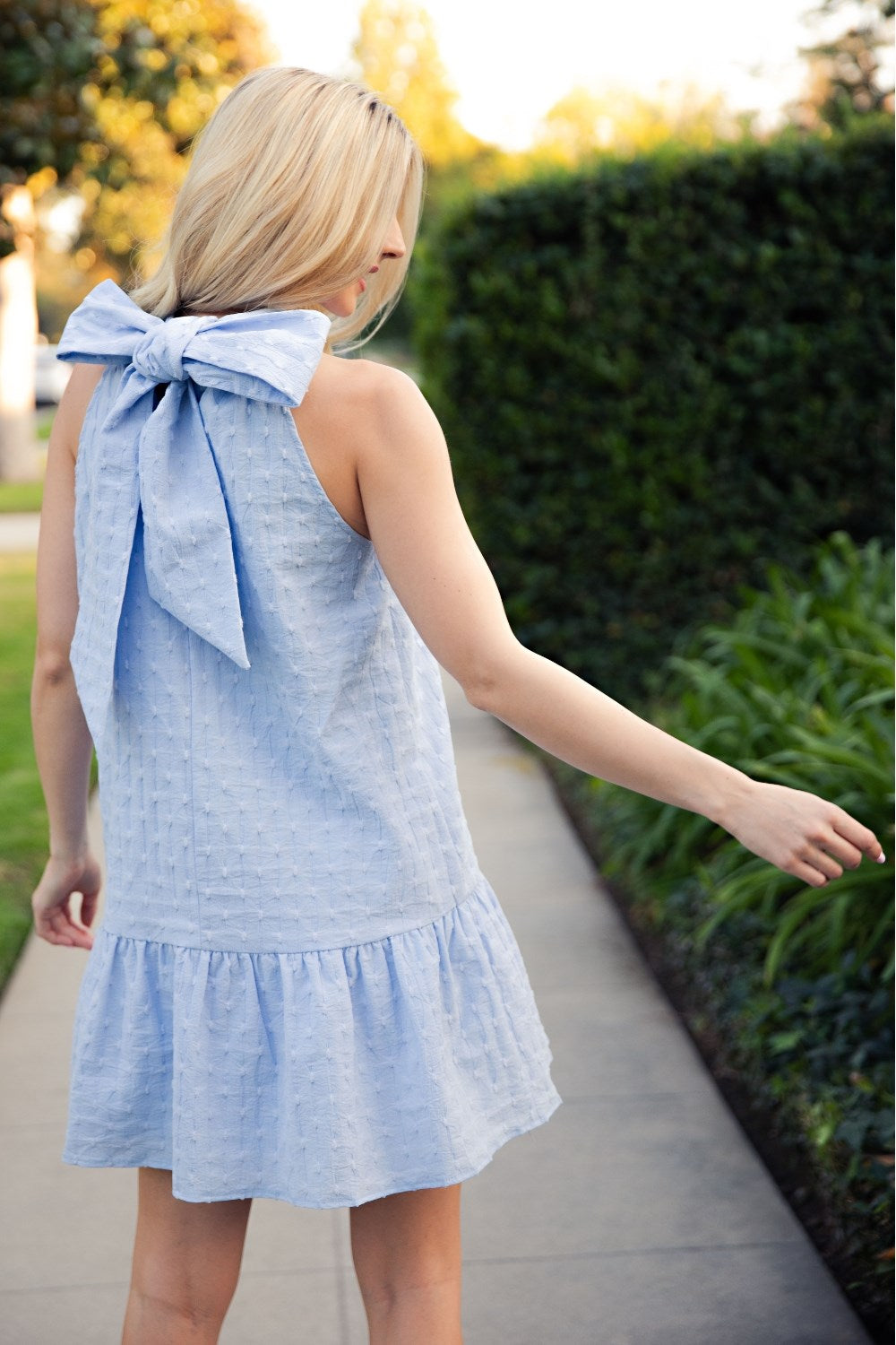 Sugar Bow Mini Dress – Light Blue or White