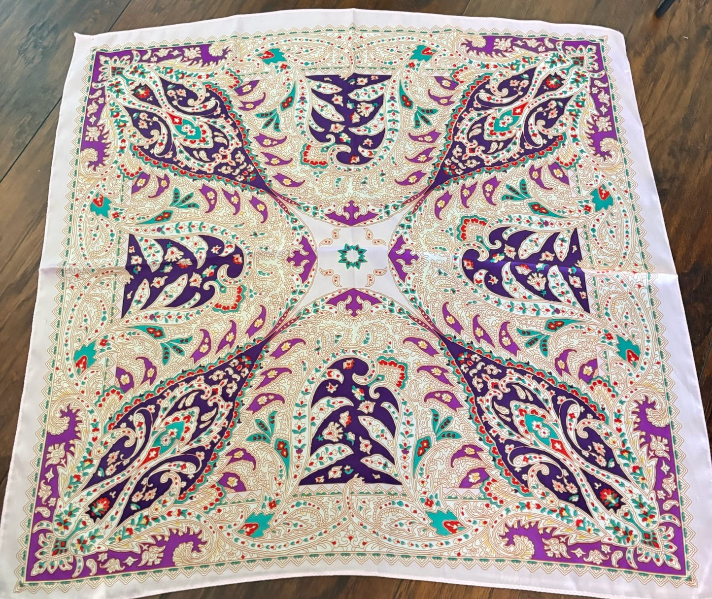 Pink Paisley Satin Scarf
