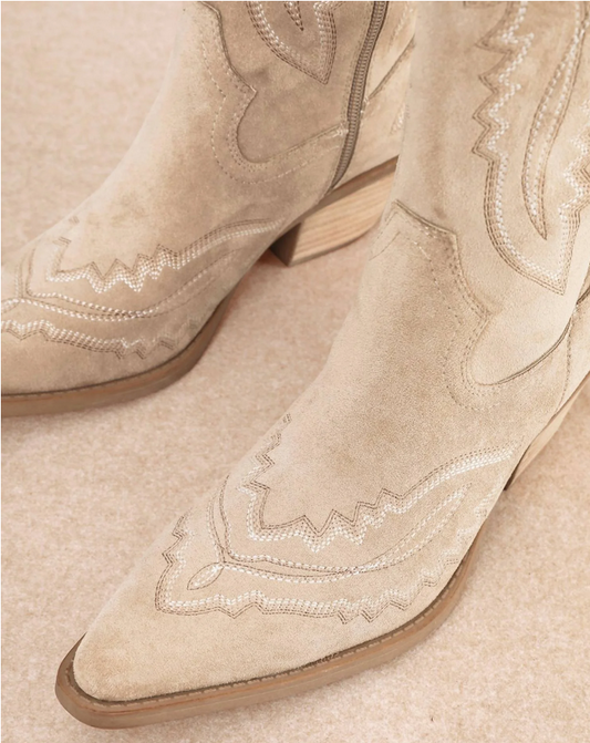Tess Western Tall Boots – Beige