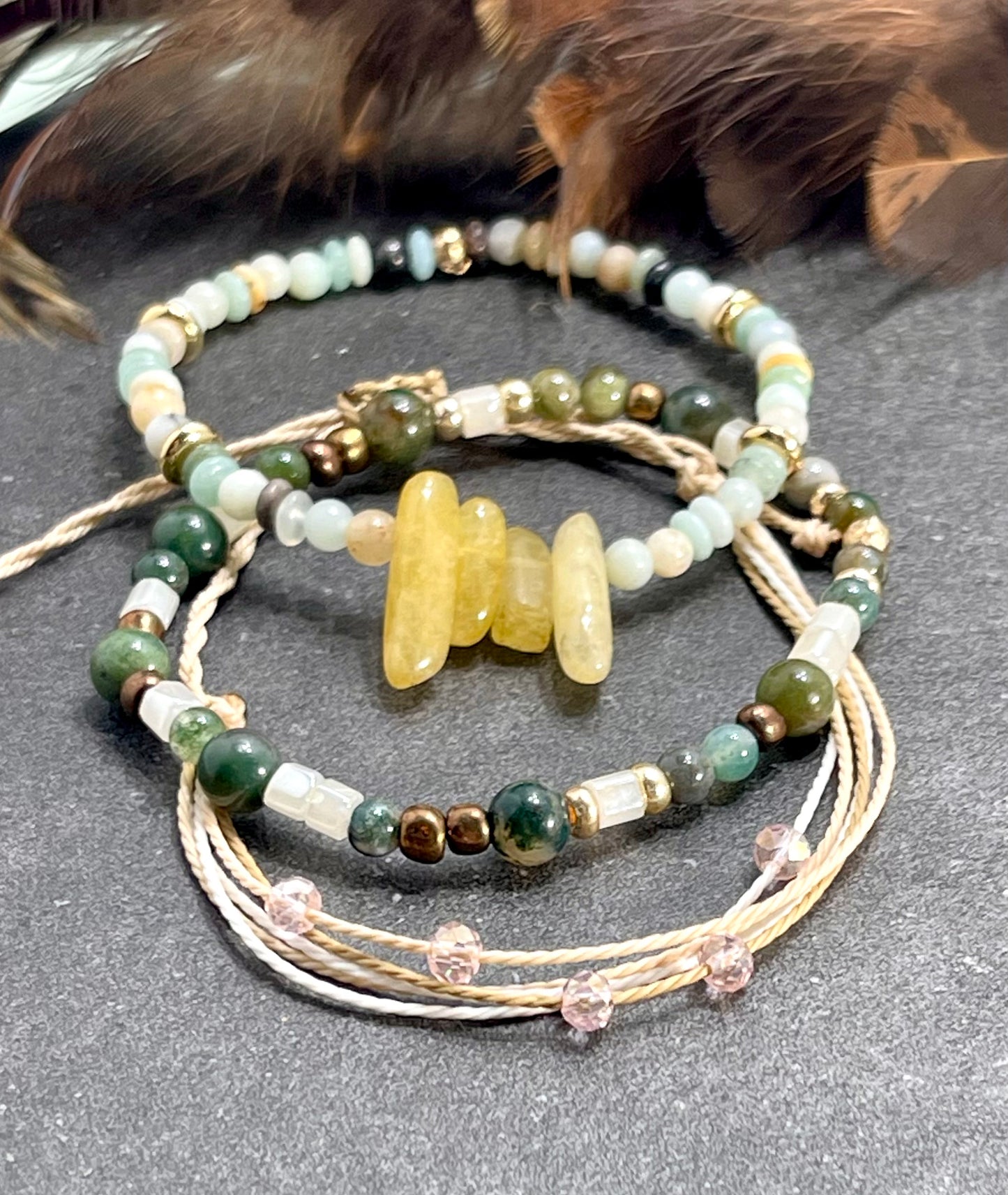 Tiki Set Beaded Bracelets Set of 3