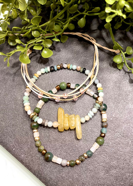 Tiki Set Beaded Bracelets Set of 3