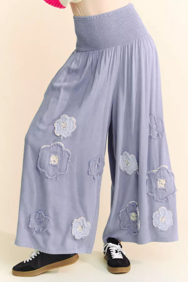 Blue Horizon Floral Patchwork Pants