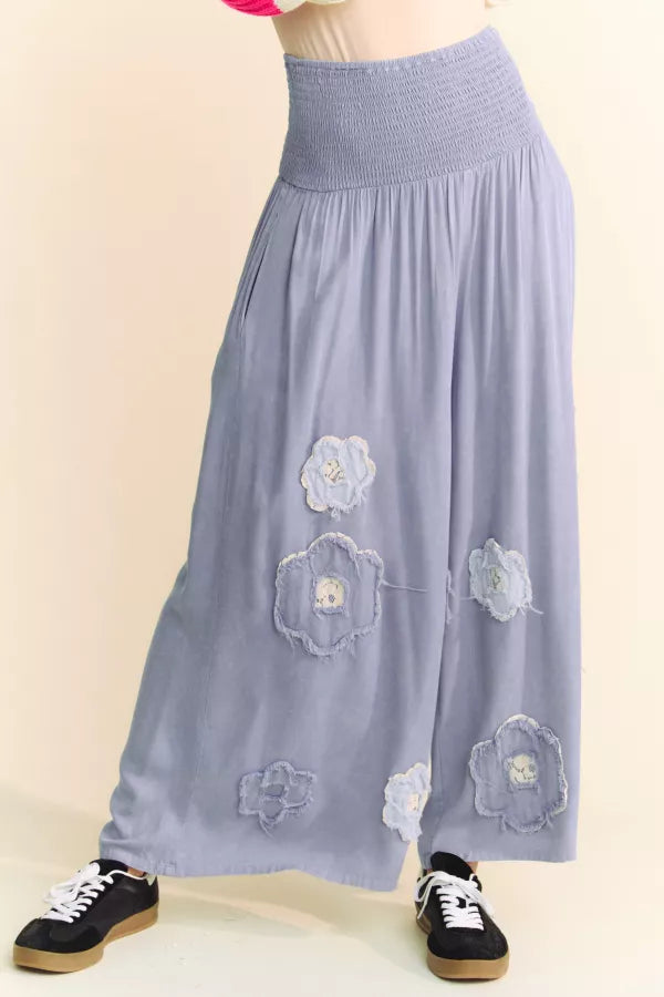 Blue Horizon Floral Patchwork Pants