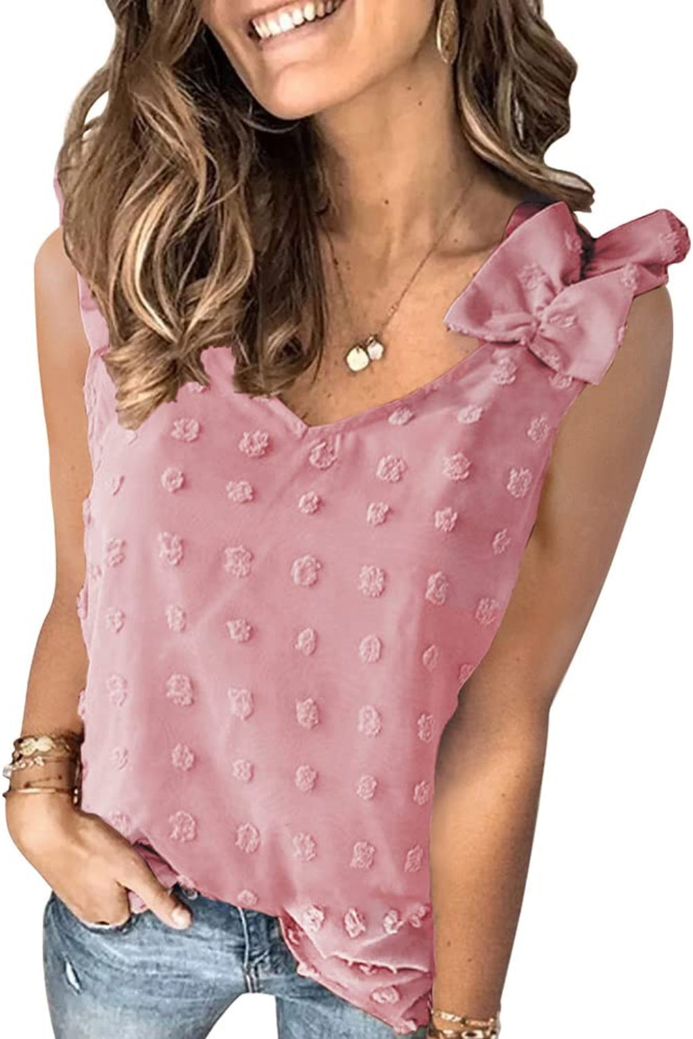 Dotted Delight V-Neck Tank