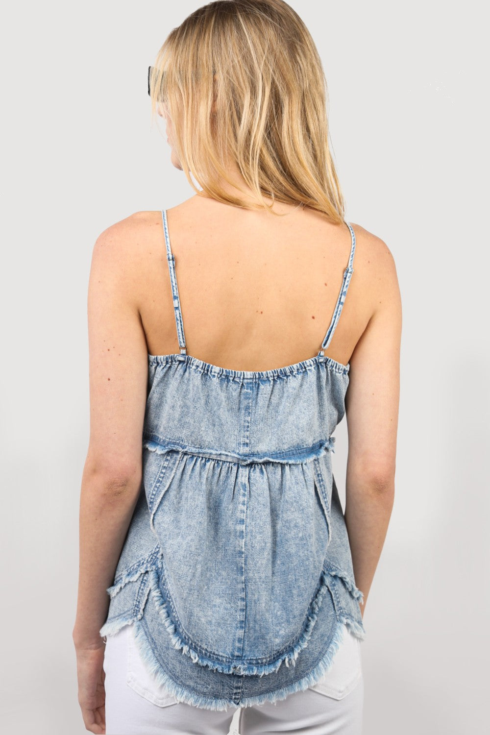 Vintage Charm Denim Babydoll Top