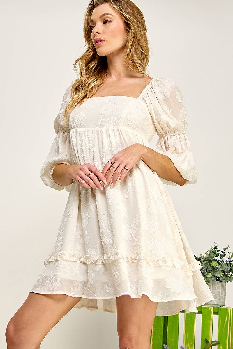 Ivory Bloom BabyDoll Dress