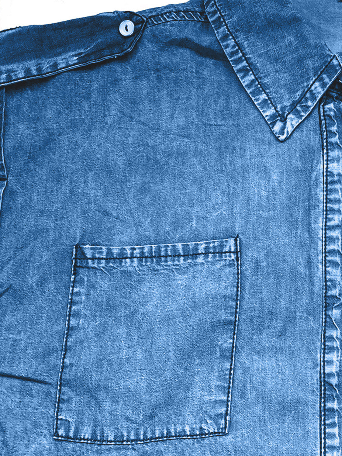 Dual Tone Denim Cap Top