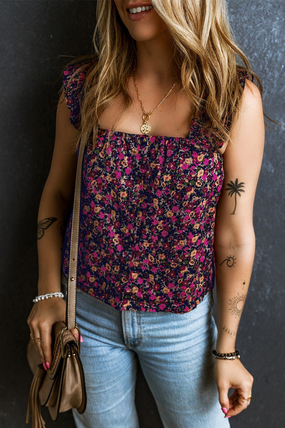 Floral Festivity Square Neck Top