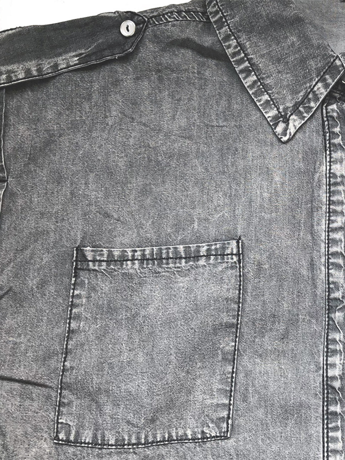 Dual Tone Denim Cap Top