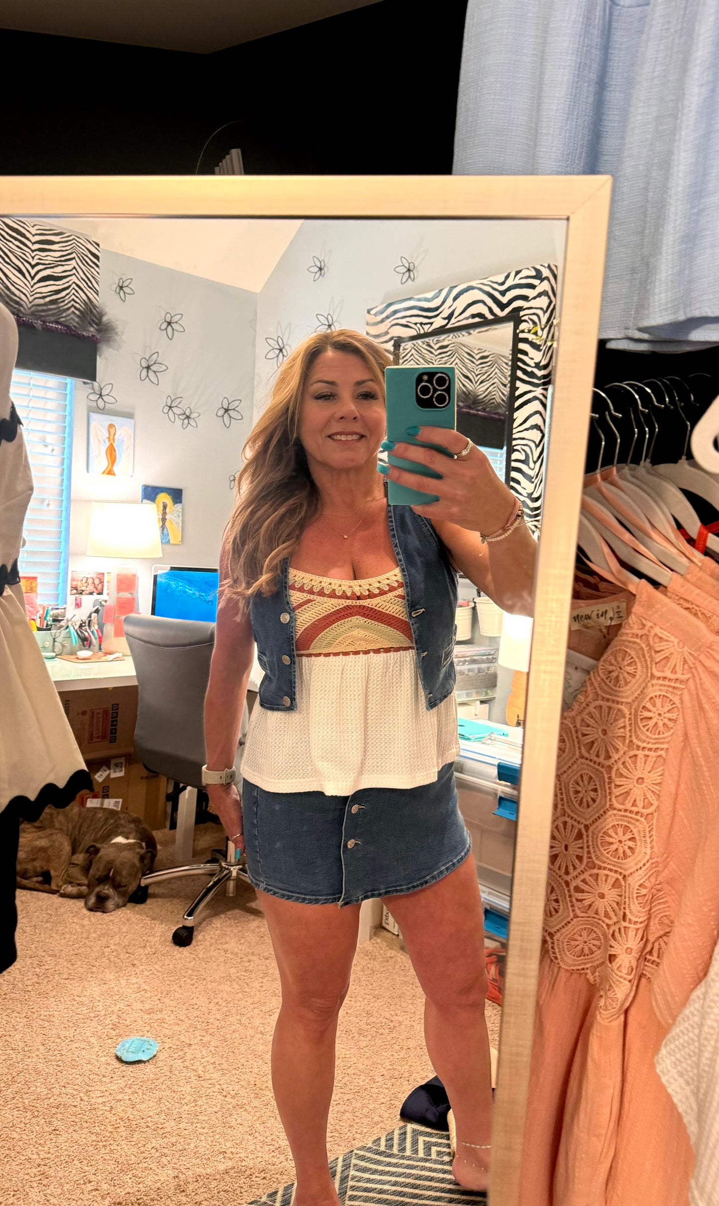 Sunrise Scoop Neck Crocheted Babydoll Cami