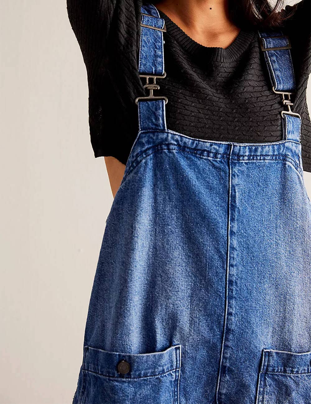 UrbanEase Denim Overall Mini Dress