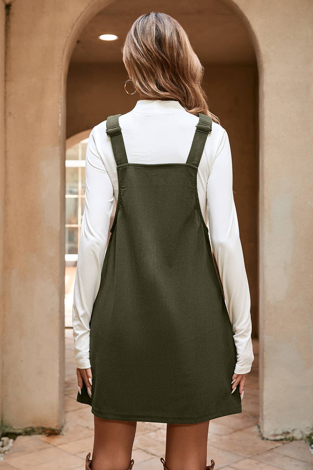 Vineyard Green Corduroy Overall Dress