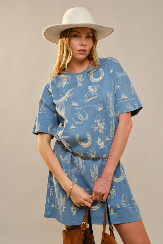 Blue Horizon Western Tee Dress