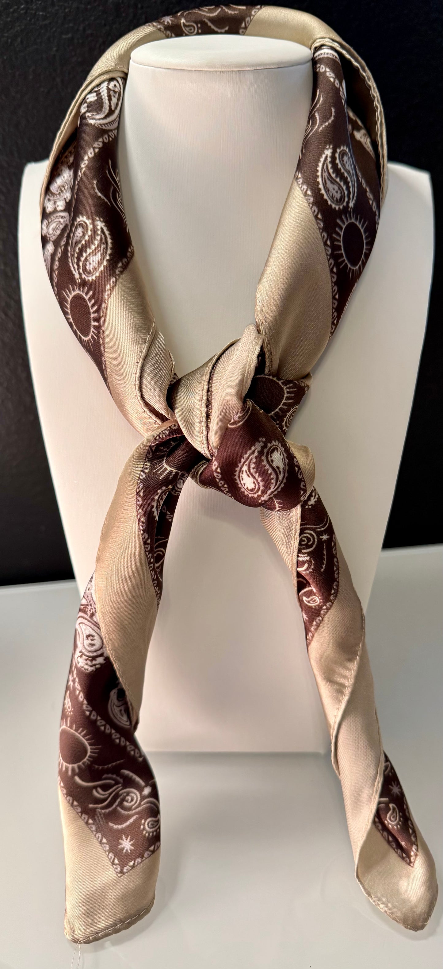 Espresso Paisley Silky Scarf