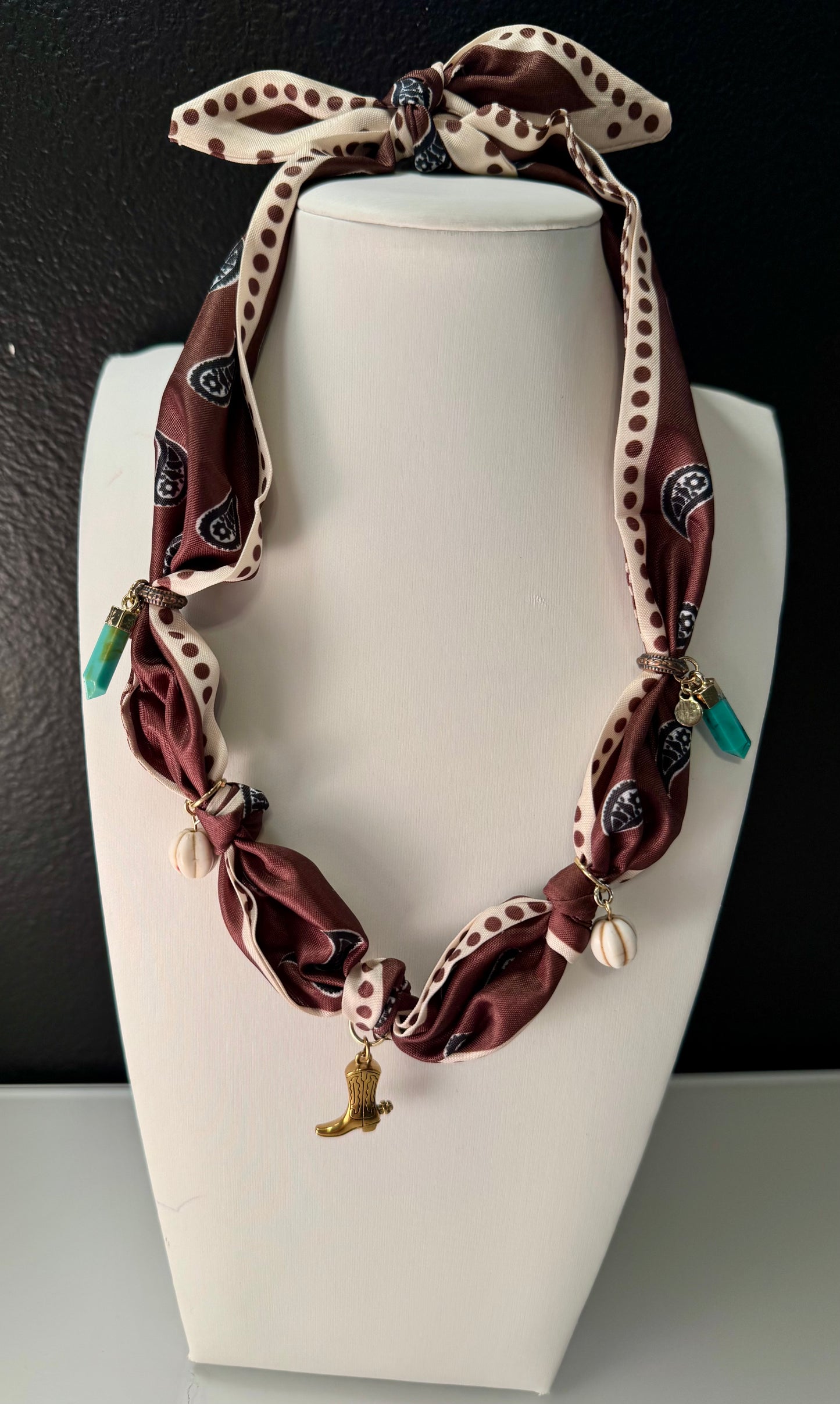 Desert Dot Scarf Charm Necklace