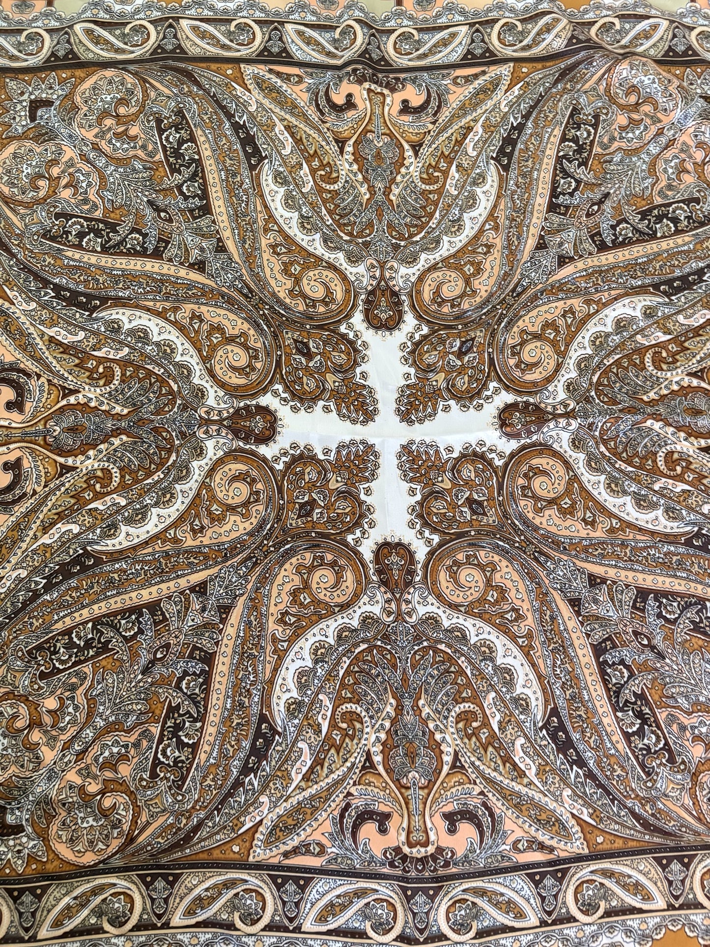 Bronze Paisley Satin Scarf