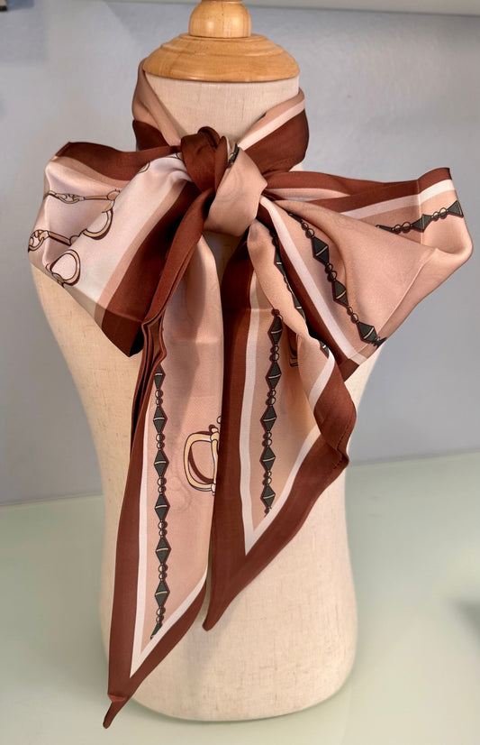 Canyon Rose Silk Scarf – Blush & Rust