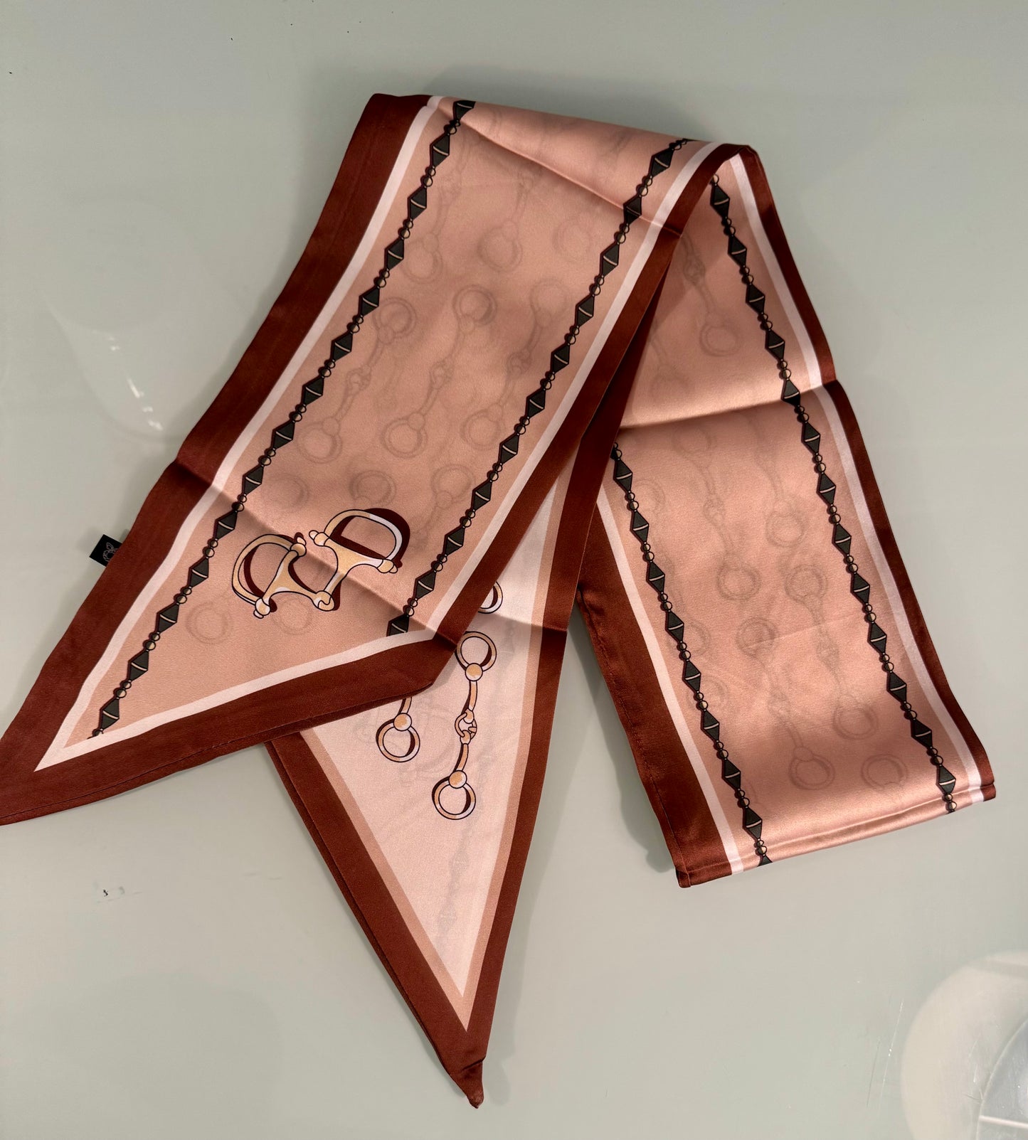 Canyon Rose Silk Scarf – Blush & Rust