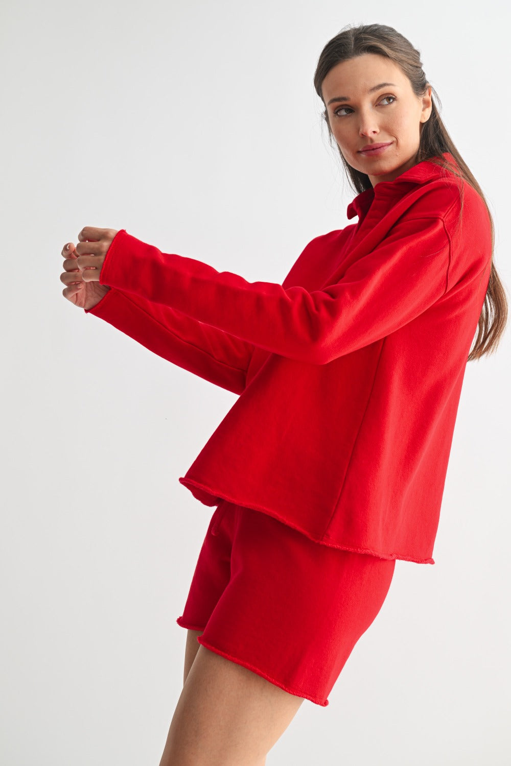 Malibu Vintage Henley Top – Cherry