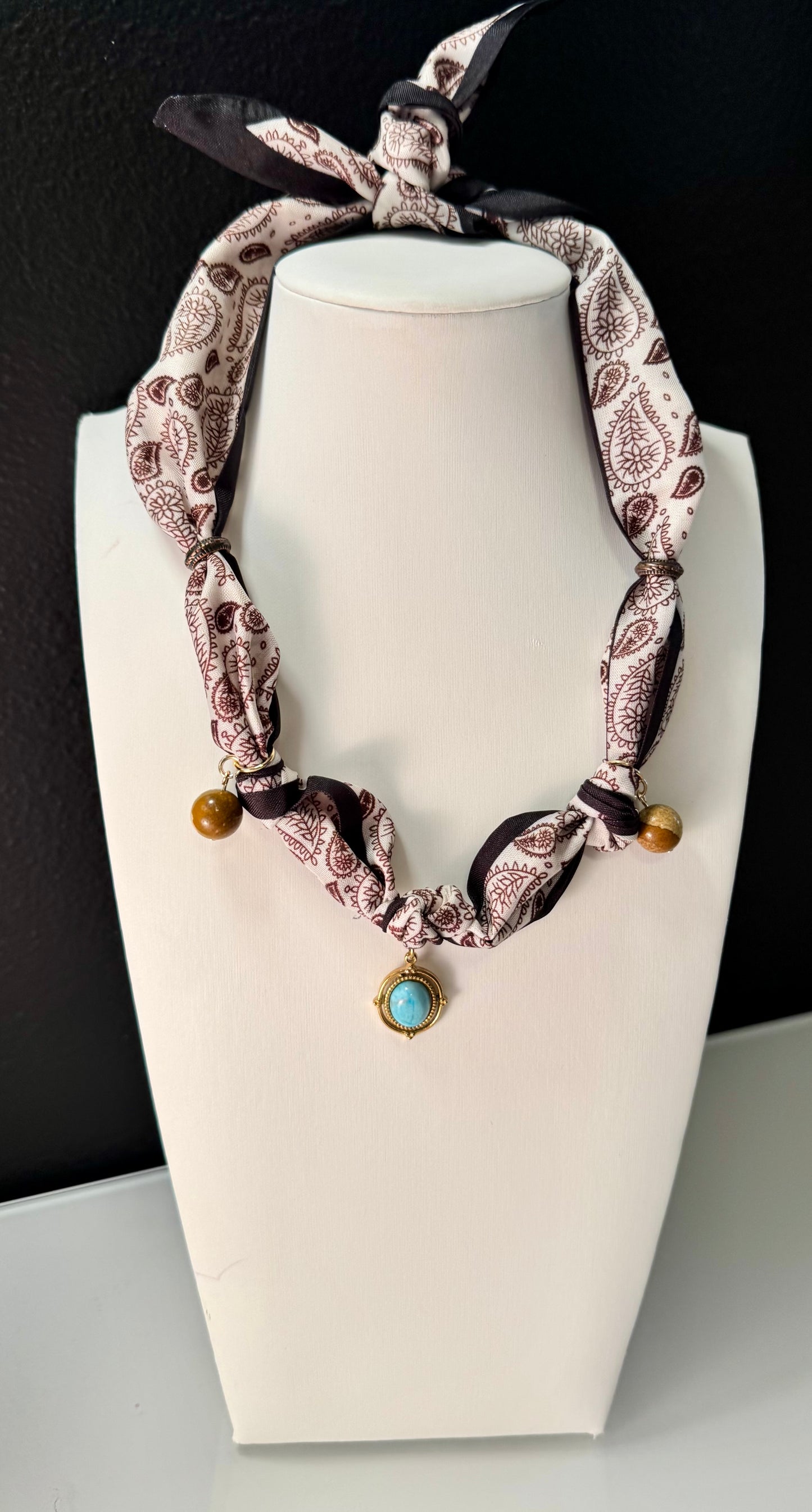 Desert Dot Scarf Charm Necklace