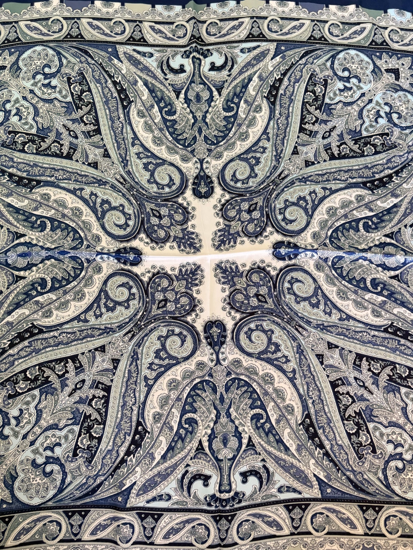 Midnight Paisley Satin Scarf