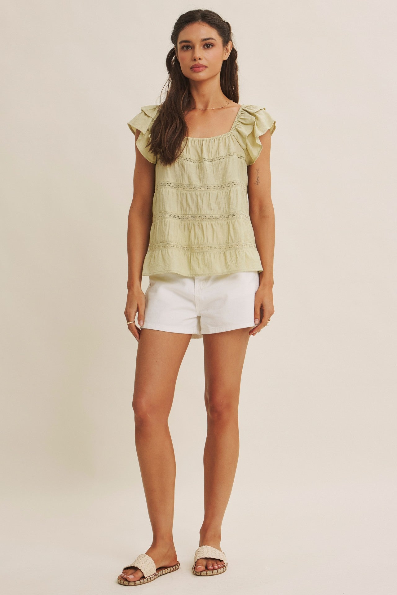 Sage Meadow Ruffle Tiered Top
