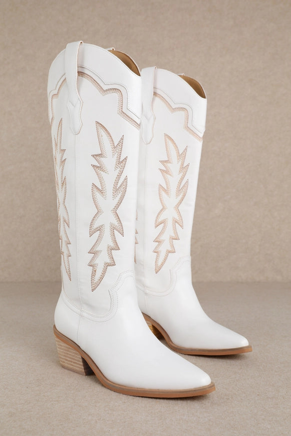 Indigo Western Cowgirl Boots – Ivory